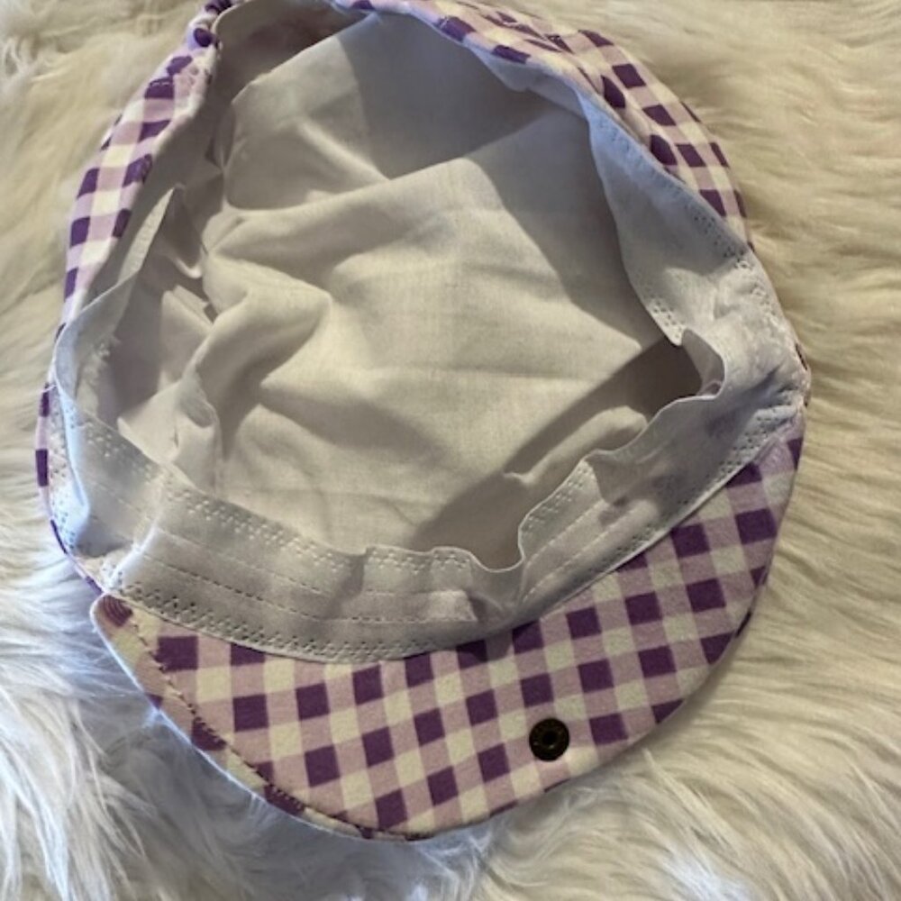 💗HOST PICK💗 Purple & White Checkered Newsboy Hat   6092  NWT Boutique - Picture 4 of 5